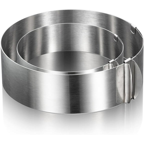 BlinkLLX 6-12 Inch Round Cookie Cutter Adjustable Circle Cookie Cutter Stainless Steel Round Cake Trimmer for Baking Kit Mousse Layered Cake Biscuit Food Tiramisu Pastry