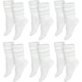 thumbnail image 1 of BlinkLLX 6 Pairs Women Slouch Socks Thigh High Boot Cotton Scrunch Stacked Socks Long Striped Winter Stockings for Woman, 1 of 7