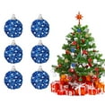 thumbnail image 1 of BlinkLLX 6 Pcs 1.18 Inch Mini Christmas Ball Ornaments Christmas Tree Ornament Glitter Sequin Foam Ball Ornaments Xmas Hanging Decoration for New Year Holiday Wedding(Blue), 1 of 6