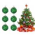 thumbnail image 1 of BlinkLLX 6 Pcs 1.18 Inch Mini Christmas Ball Ornaments Christmas Tree Ornament Glitter Sequin Foam Ball Ornaments Xmas Hanging Decoration for New Year Holiday Wedding(Green), 1 of 6