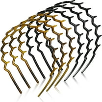 BlinkLLX 6 Pieces Zigzag Headband for Thick Curly Hair Plastic Shark Tooth Comb Zig Zag Headband Plastic Wavy Teeth Hair Hoop Accessory for Women Men Lady(Black, Brown)