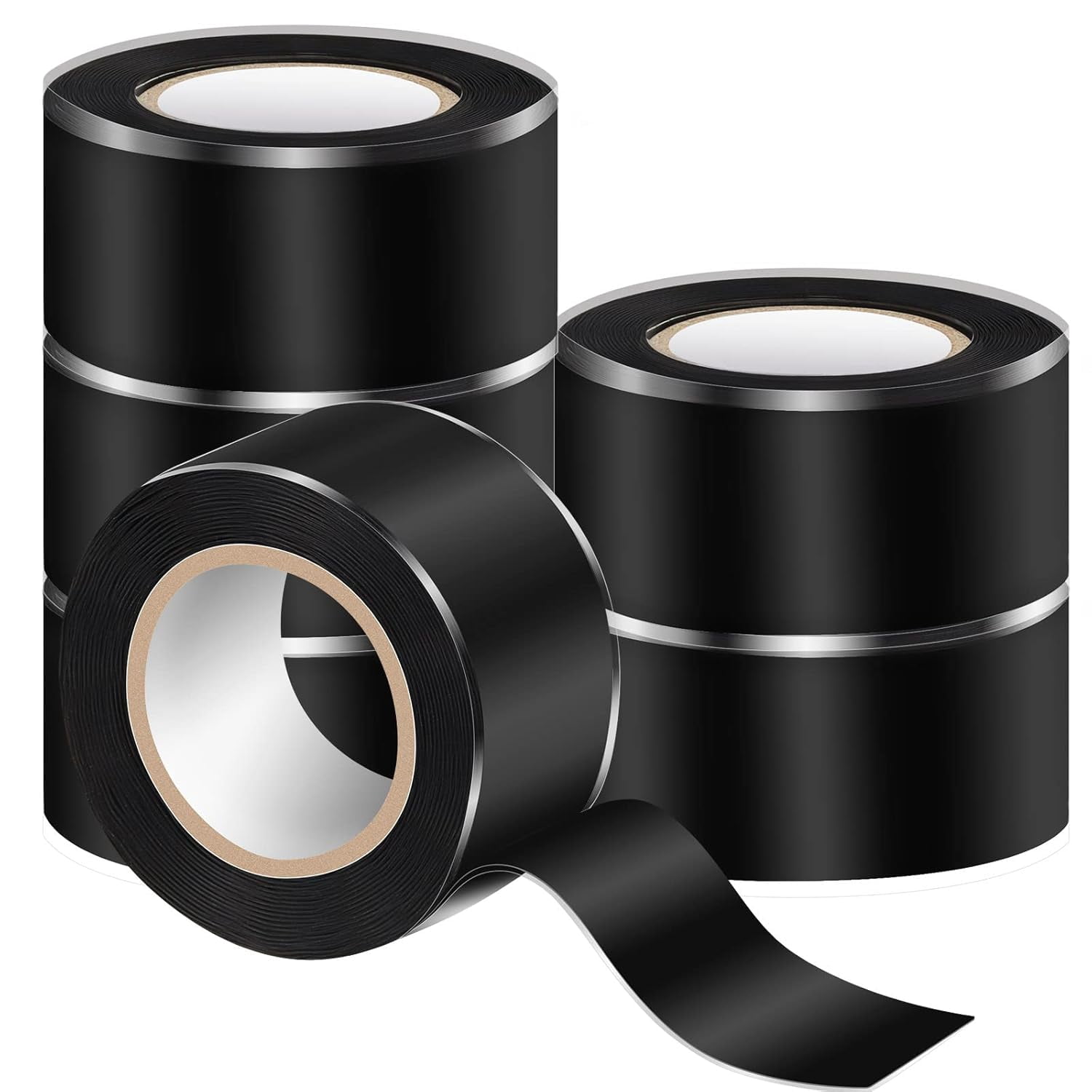 BlinkLLX 6 Roll Waterproof Self Fusing Silicone Tape 1 Inch x 10 ft Black Leakproof Seal Hose Pipe Repair Tape for Water Emergency Pipeline Plumbing Repair Cable Winding Insulating