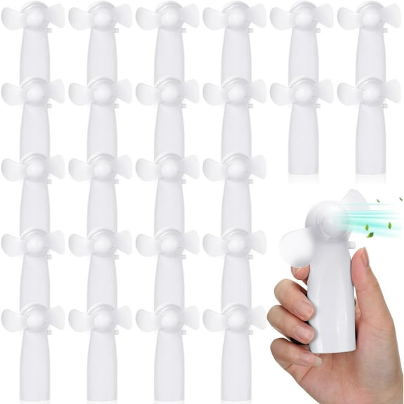 BlinkLLX 8 Pcs Mini Portable Electric Fan Bulk Powerful Personal Handheld Fan for Wedding Favors Summer Music Festival Travel Camping, Battery Not Include(White)