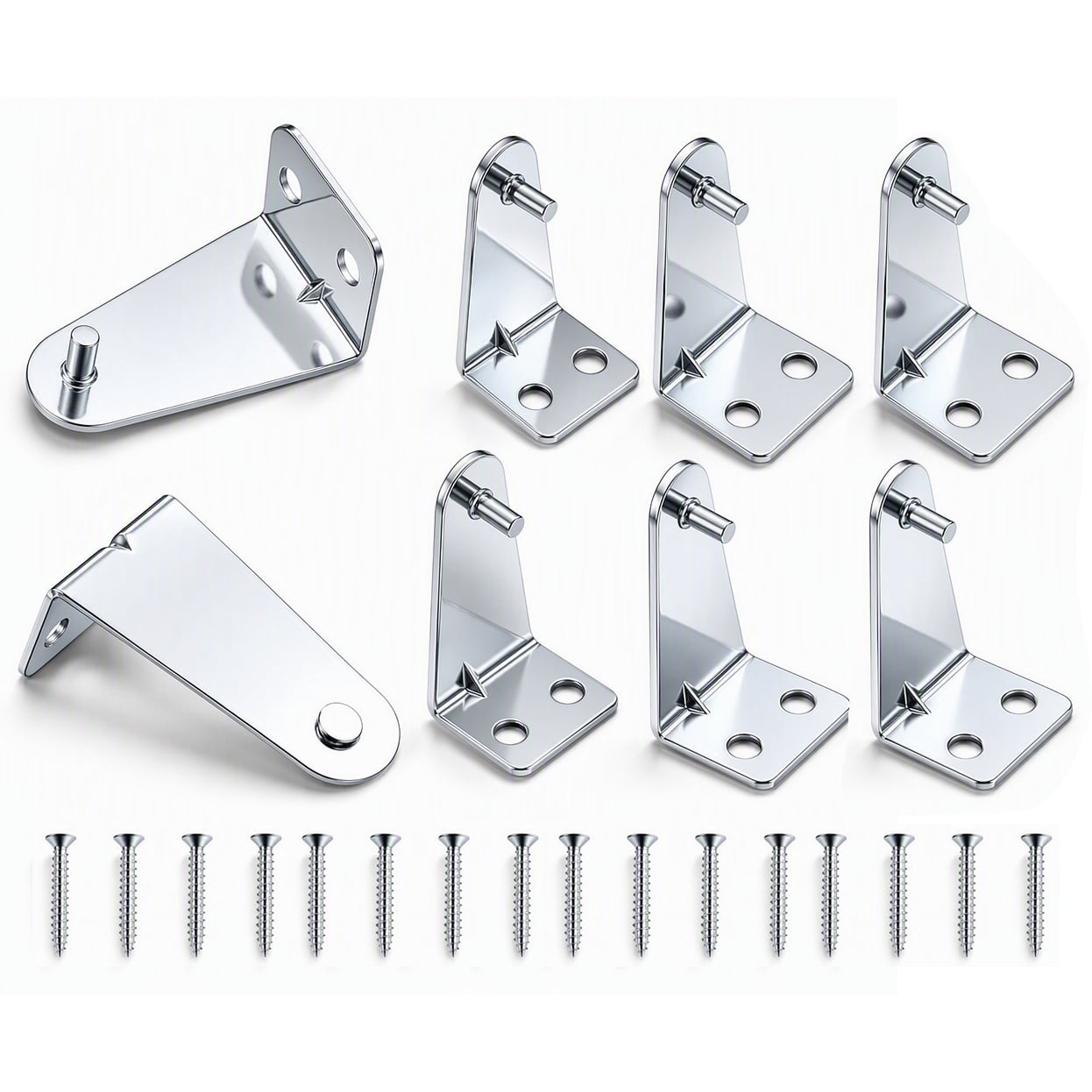 Jetec 12-Piece Mini Blind Brackets With Screws – Vinyl & Aluminum, Silver, 1.5" X 2" For Window Blinds Installation