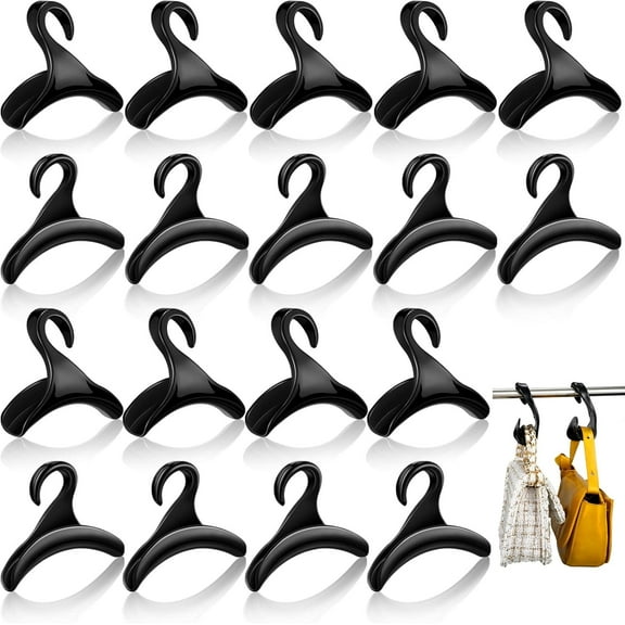 BlinkLLX 9 Pcs Purse Hanger Hook Acrylic Bag Hanger Handbag Tote Bag Rack Holder Closet Organizer Storage for Backpacks Tote Holder Over The Closet Rod Hook for Storing Handbags Satchels (Black)
