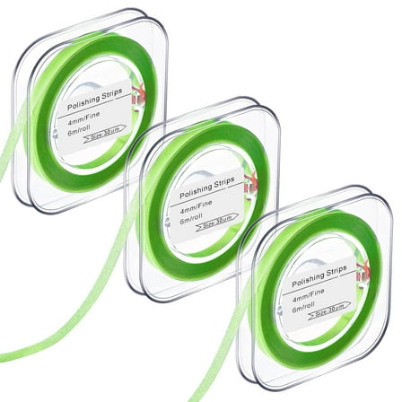 BlinkLLX Dental Polishing Strips Tooth File 3 Rolls 4mm x 6m Dental Polisher for Teeth Sanding Grinding Deep Teeth Cleaning Tool Tooth Polish Abrasive Strip Oral Care (Medium,Green)