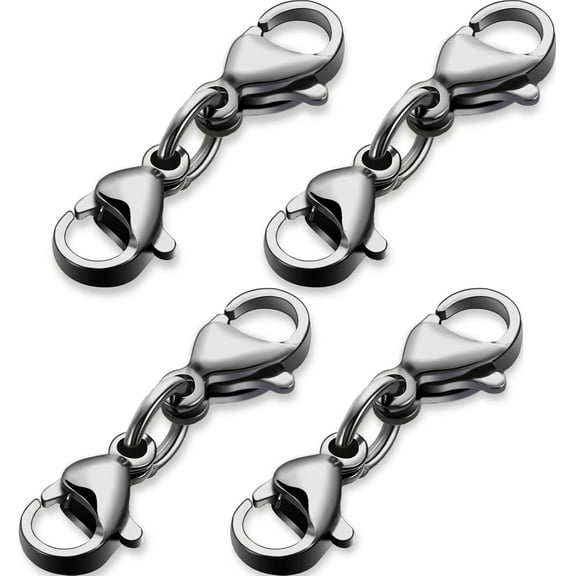 BlinkLLX Double Lobster Clasp Extender Double Claw Connector Bracelet Extension Clasp Small Bracelet Necklace Shortener for DIY Jewelry Making(0.98 Inch,Dark Gray)