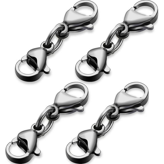 BlinkLLX Double Lobster Clasp Extender Double Claw Connector Bracelet Extension Clasp Small Bracelet Necklace Shortener for DIY Jewelry Making(0.98 Inch,Dark Gray)