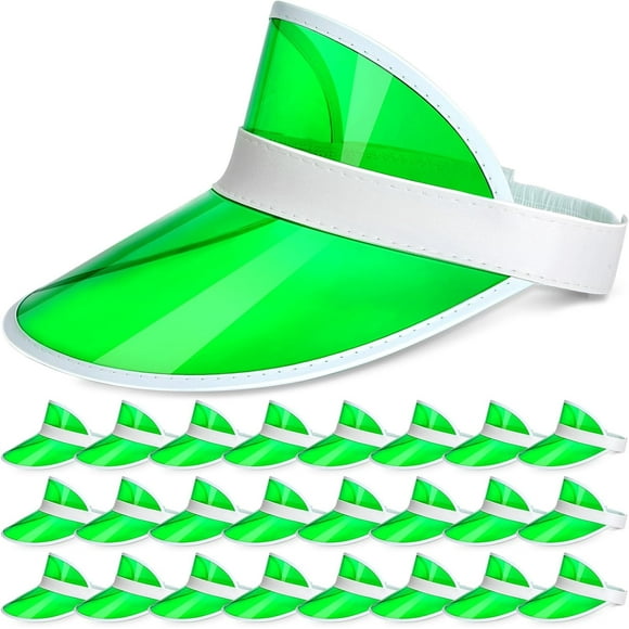 Green Poker Visors Hats Bulk Casino Bingo Visor Casino Dealer Clear Plastic Sun Golf Hats for Women Men