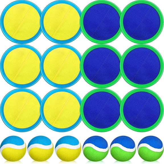 BlinkLLX Kids Toys Toss and Catch Game Set 4 Paddles 2 Balls Beach Game Outdoor Ball Sports Games Toss and Catch Ball Set with Paddles Ball Nylon Catch Toys for Kids Adults