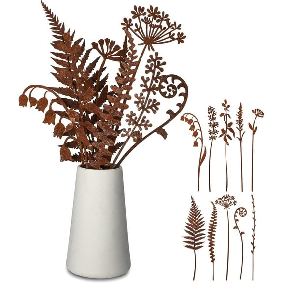 BlinkLLX Set of 10 Metal Garden Stakes Decorative Metal Flowers for Outside Plants Stakes Yard Outdoor for Lawn Yard Walkway and Flower Garden(Flowers)