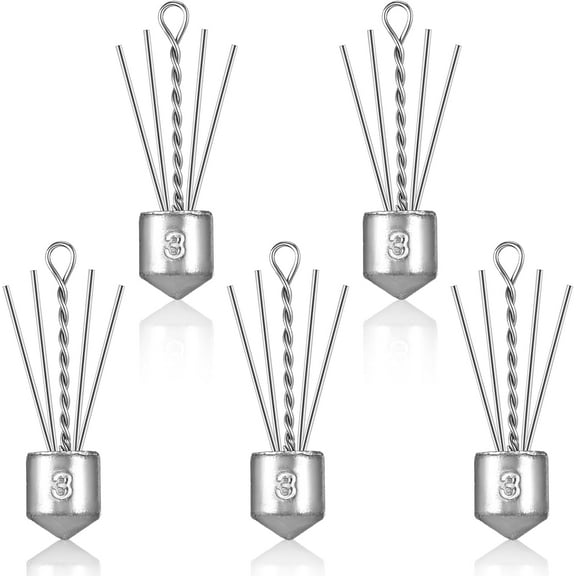 BlinkLLX Sinker Long Tail Surf Fishing Weights Spider Weights for Saltwater Equipment Fishing Ocean Beach Casting Fishing Bottom Holder, Silver