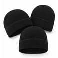 thumbnail image 1 of BlinkLLX Soft Winter Warm Thick Windproof Fleece Casual Outdoor Skiing Skull Cap Beanie Watch Cap Black Men Women Adult Unisex 3 Pieces, 1 of 6