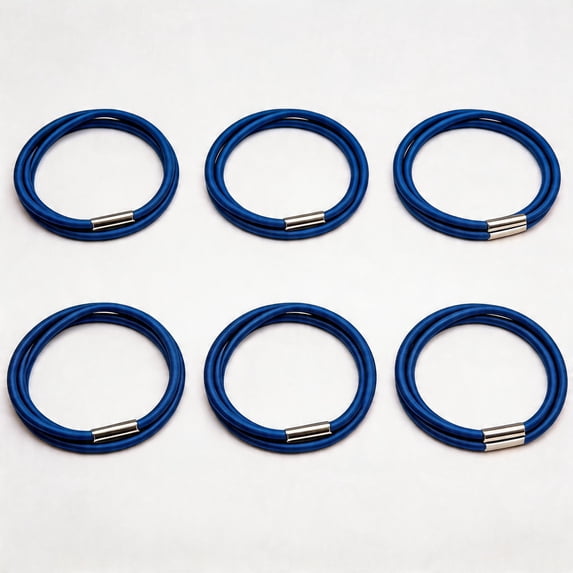 BlinkLLX Trash Can Bands Set of 6, Fits 13 to 32 Gallon Cans, Hongmed Elastic Rubber Bands for Kitchen/Office/Garage, Secure Garbage Bags in Place, Blue