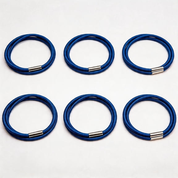 BlinkLLX Trash Can Bands Set of 6, Fits 13 to 32 Gallon Cans, Hongmed Elastic Rubber Bands for Kitchen/Office/Garage, Secure Garbage Bags in Place, Blue