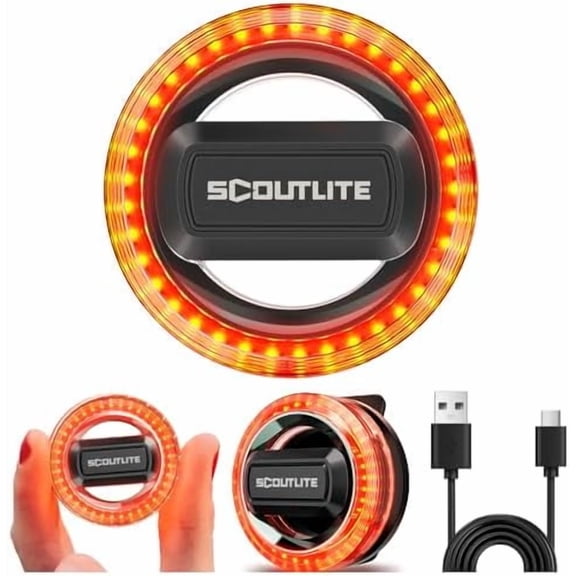 BlinkO Wearable Outdoor Safety Lights, EDC Hands-Free Flashlight with Clip for Hiking and Cycling, Magnetic Clip on Flashlight for Dog Walking at Night, Running Light for Runners, 5 Modes