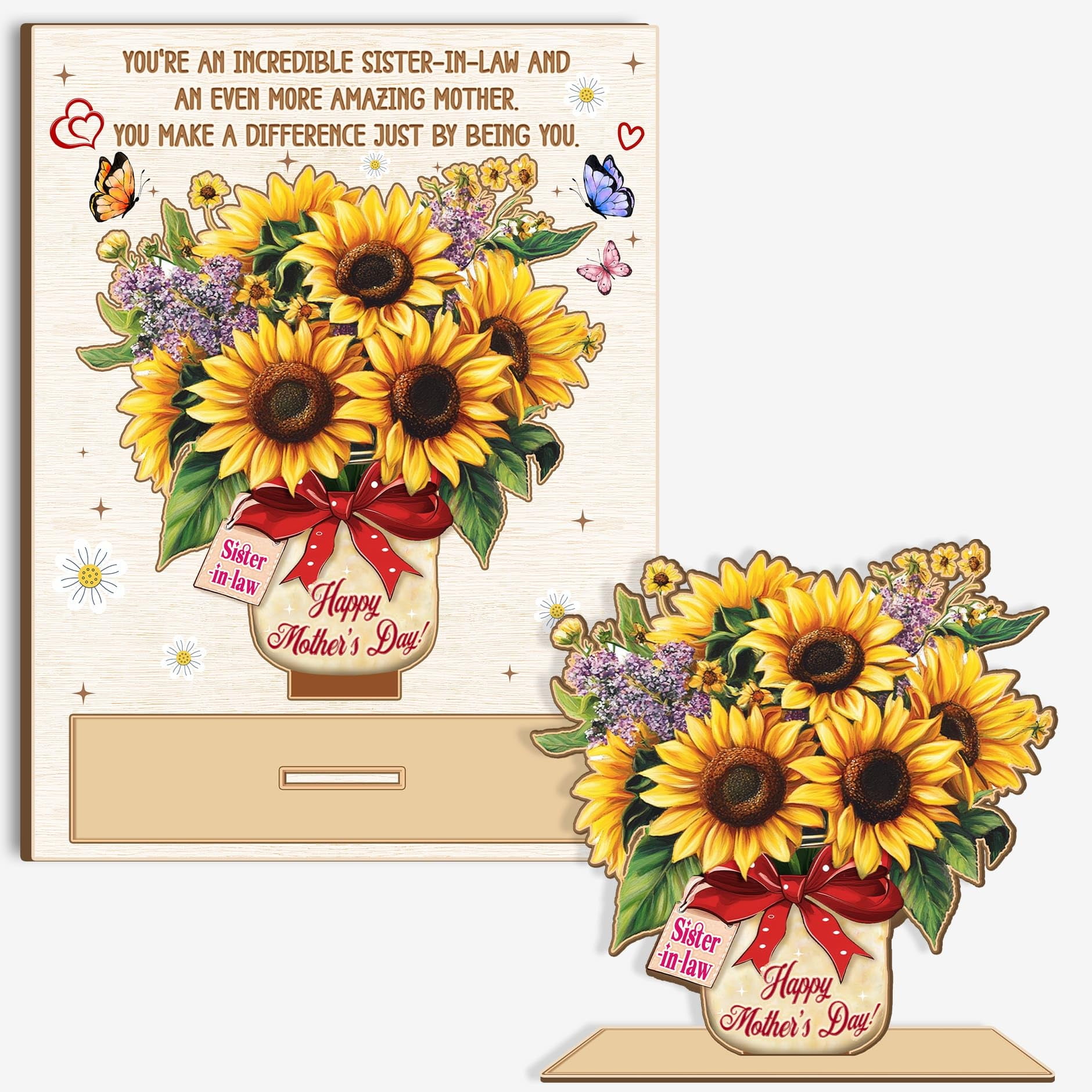BlinkWishes Mothers Day Gifts for Sister In Law, Sister In Law Gifts 3D