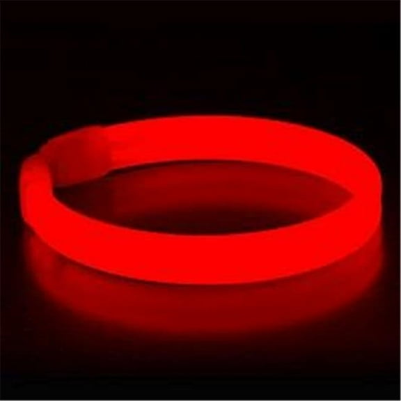 Blinkee 1145058 Wide Glow Stick 8 in. Bracelet, Red - Pack of 30