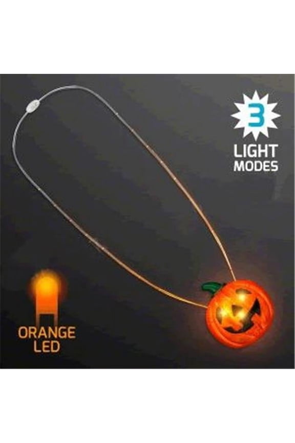 1255507 LED Happy Jack O Lantern Pumpkin Necklace