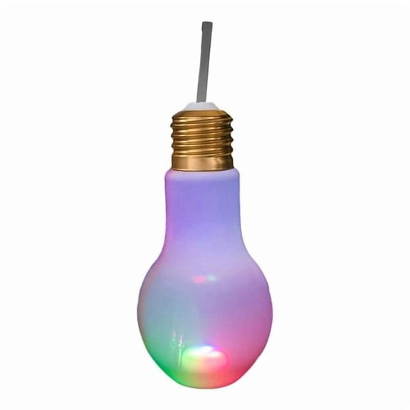 Blinkee 16OMTLBCLS 16 oz Multicolor Translucent LED Bulb Cup with Lid & Straw