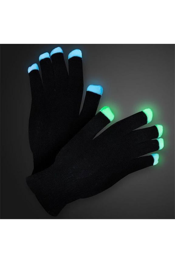 22000 Gloves Rainbow LEDs, Black