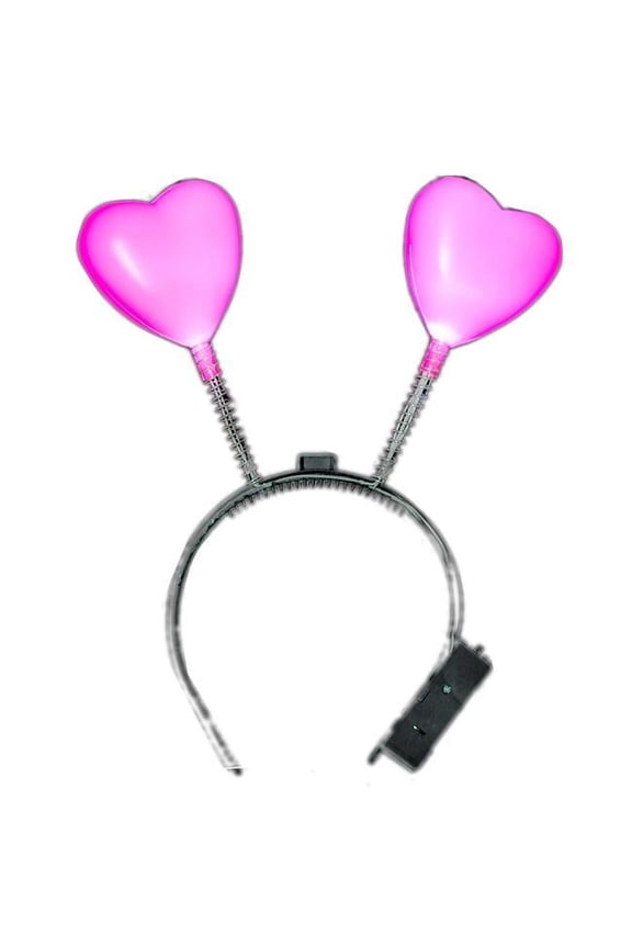 Flashing Pink Heart Head Boppers