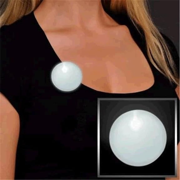 Light Up Round Badge Pin White