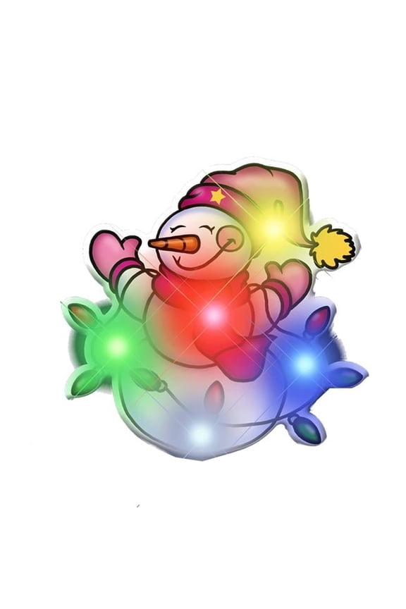 Snowman Tangled up in Christmas Lights Flashing Body Light Lapel Pins