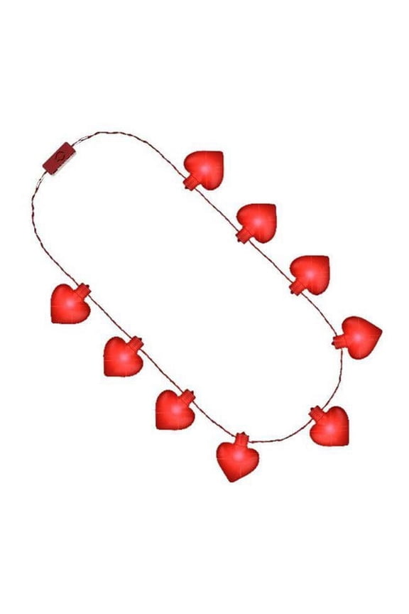 Jumbo Red Heart Shaped Light Up Jewelry Necklace for Valentines