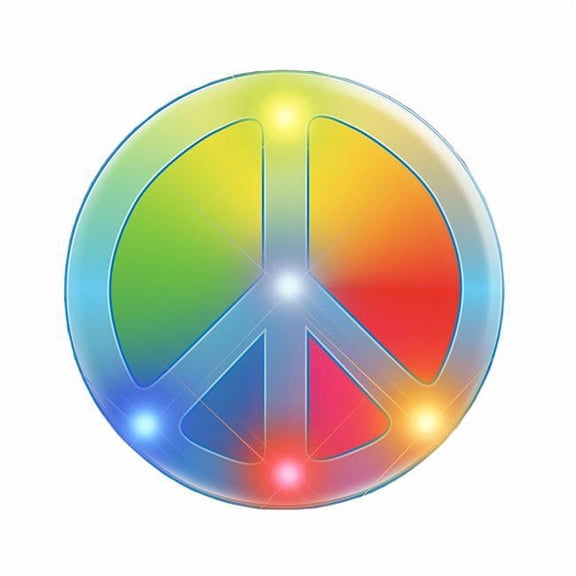 Rainbow Peace Sign Necklace Flashing Body Light Lapel Pins