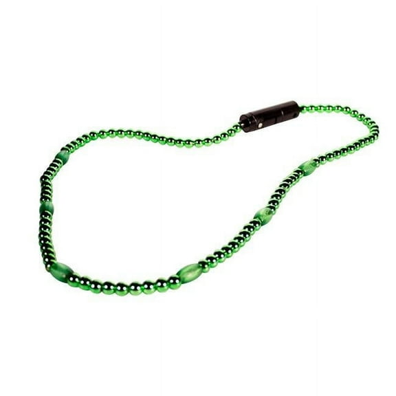 LED Necklace with Green Beads