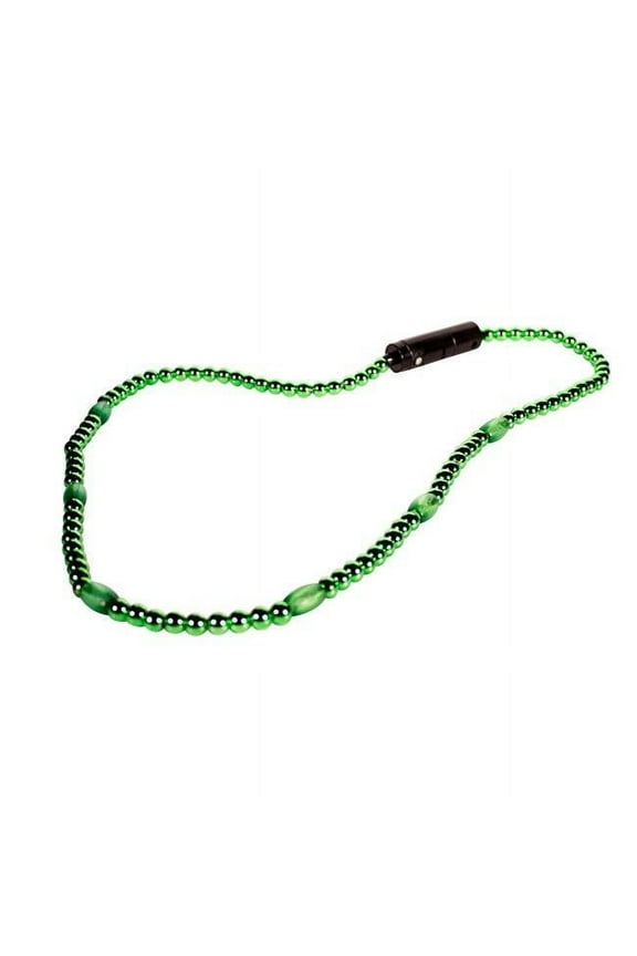 LED Necklace with Green Beads