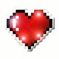 thumbnail image 1 of Flashing Pixel Heart 8-Bit LED Body Light Pin, 1 of 1