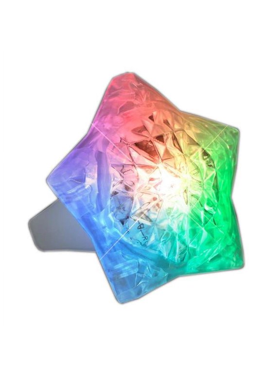 HHGRNG-RGB Aurora Huge Crystal Star Prism Gem Rings - Red, Green & Blue