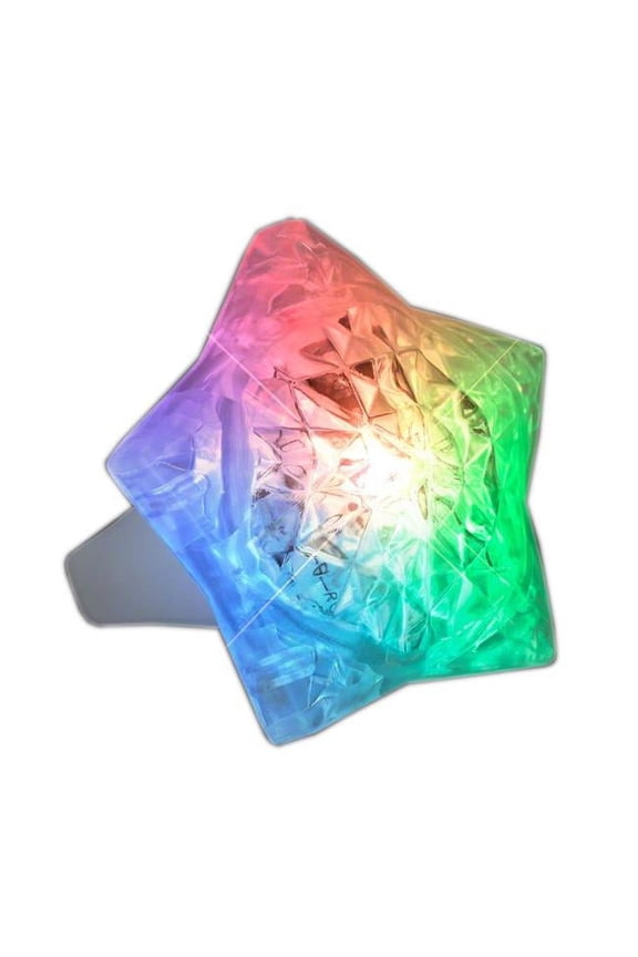 HHGRNG-RGB Aurora Huge Crystal Star Prism Gem Rings - Red, Green & Blue