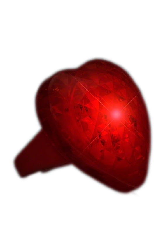 HPRHGR-RD Huge Pulsing Heart Gem Light Up Ring, Red