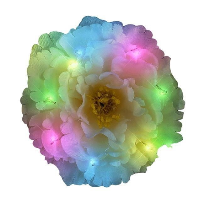 Blinkee LDFWRHC-GBPW Green on Blue on Pink on White LED Flower Hair Clip