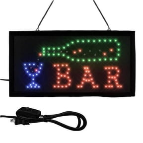 Blinkee LUFPIBS-BGR Light Up Retro Flashing Plug in Bar Vintage Sign