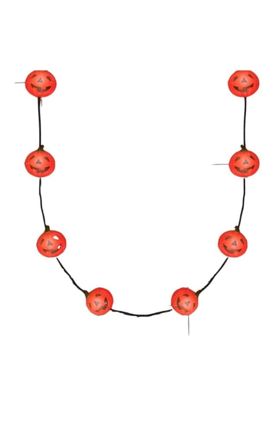 LUSPSCN-ORSM Light Up Small Pumpkin String Charms Necklace