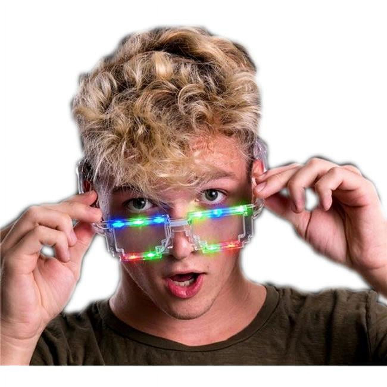 Blinkee Light Up Pixel Brick Transparent Sunglasses, Multi Color 