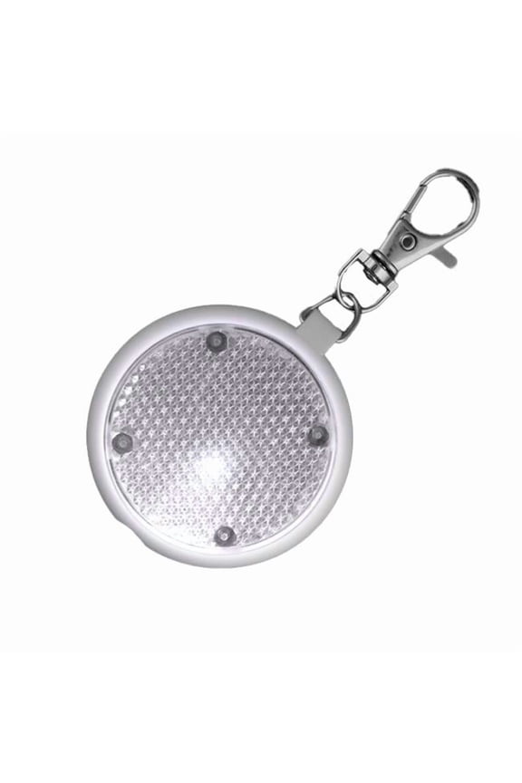 PSEKSFB-RND-WT White Round Personal Safety Emergency Keychain Set with Flashlight Blinkers