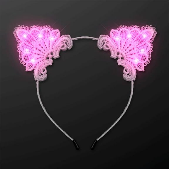 Pink LED Lace Cat Animal Ears Headband