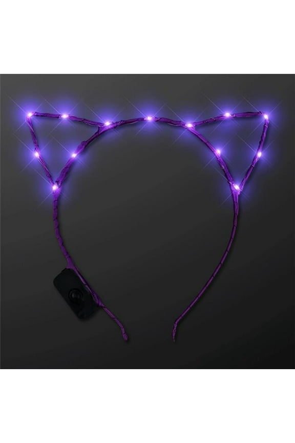 LKCEH-PL Purple LED Kitty Cat Ear Headband