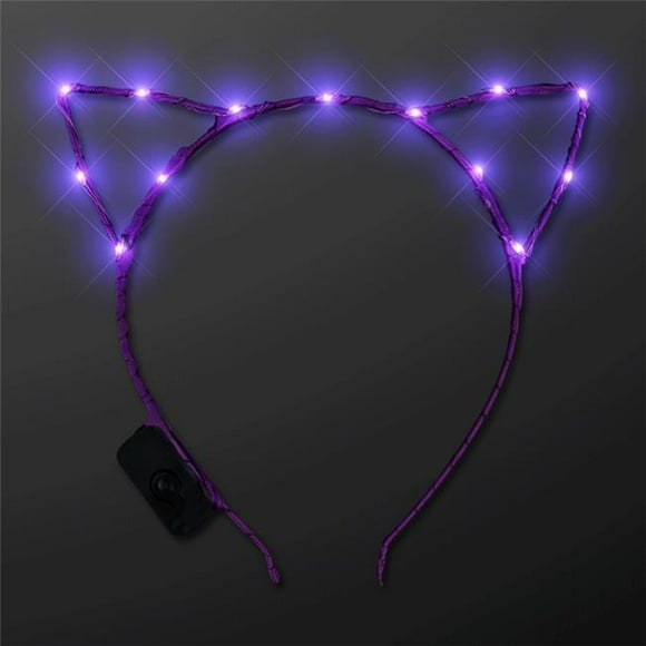 LKCEH-PL Purple LED Kitty Cat Ear Headband