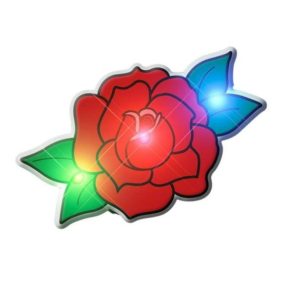 Blinkee REROFBLBP Red Rose Flashing Body Light Lapel Pins