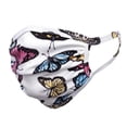 thumbnail image 1 of Blinkee  Soft Stretch Reusable White Butterfly Design Face Mask with Elastic Ear Straps, 1 of 3