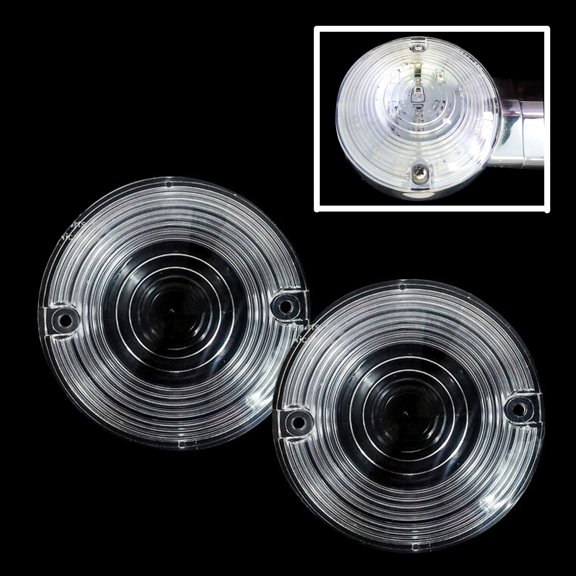 Blinker Lens Clear OZ-USA Harley Touring Pancake Road King Glide Electra Turn Signal Fl