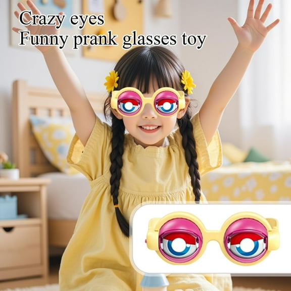 Blinking Eye Glasses Crazy Winking Prank Glasses Funny Novelty Gag Gifts Prop for Party Jokes Costume 15.8Cm/6.22In Black (1Pc)
