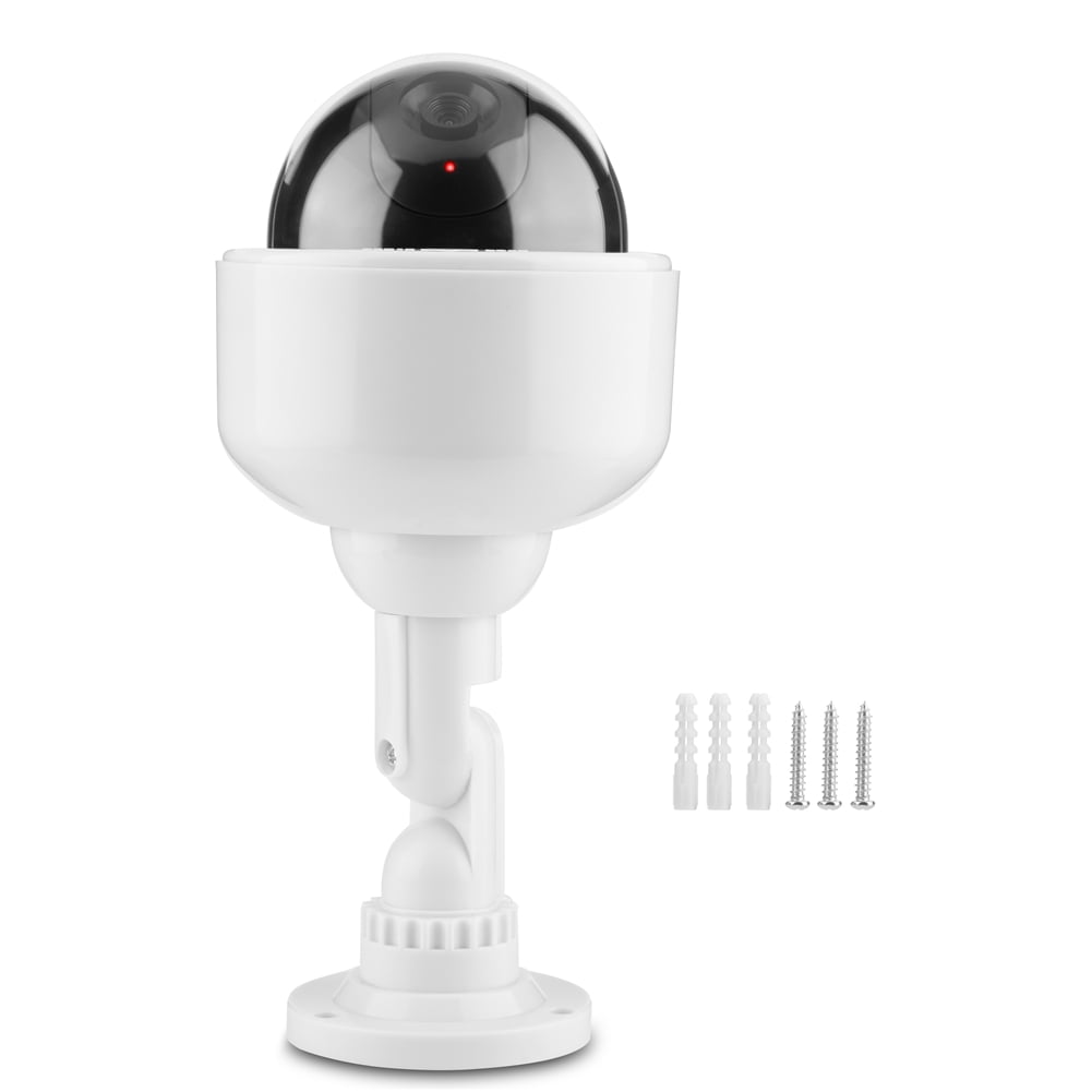 Blinking Fake Security Camera Dome Shape 360° Rotation Dummy Security Camera