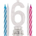 thumbnail image 1 of Blinking Number 6 Cake Decoration and Candles, 5-Piece Set, 1 of 2